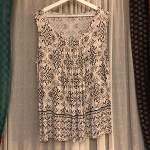 Croft & Barrow pin tucked sleeveless top 1X EUC